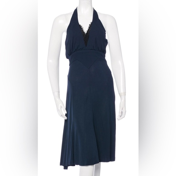 Diane Von Furstenberg Tengrier Halter Neck Midi Dress Lace Swing , size 6 - Picture 1 of 7